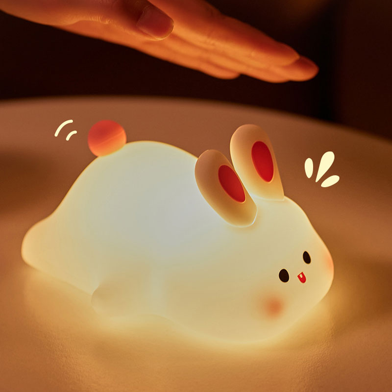Cute Animal Night Light, Touch Sensor Kids Nightlight, Silicone Bedside Lamp, Cartoon Bedroom Decor, Christmas Gift
