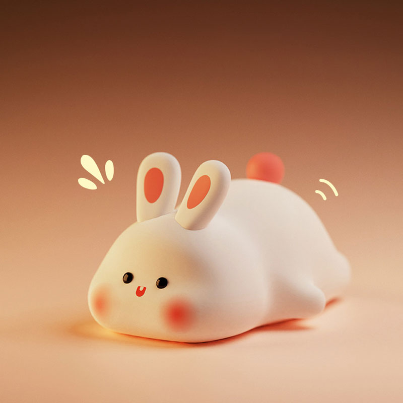 Cute Animal Night Light, Touch Sensor Kids Nightlight, Silicone Bedside Lamp, Cartoon Bedroom Decor, Christmas Gift