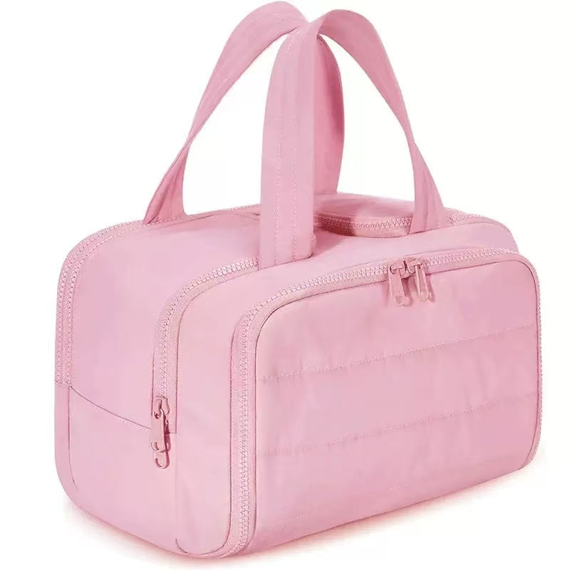 Lightweight Makeup Bag for Women, Large Capacity Travel Cosmetic Pouch, Portable Wash Bag, Handheld Toiletry Organizer