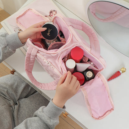 Lightweight Makeup Bag for Women, Large Capacity Travel Cosmetic Pouch, Portable Wash Bag, Handheld Toiletry Organizer