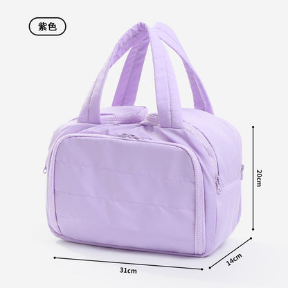 Lightweight Makeup Bag for Women, Large Capacity Travel Cosmetic Pouch, Portable Wash Bag, Handheld Toiletry Organizer