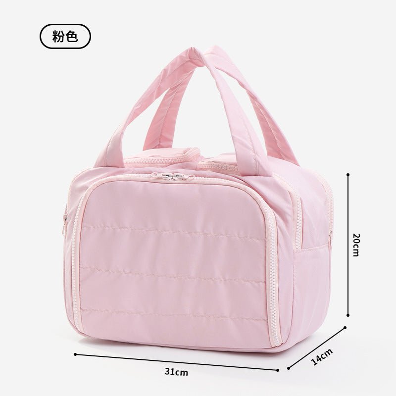 Lightweight Makeup Bag for Women, Large Capacity Travel Cosmetic Pouch, Portable Wash Bag, Handheld Toiletry Organizer