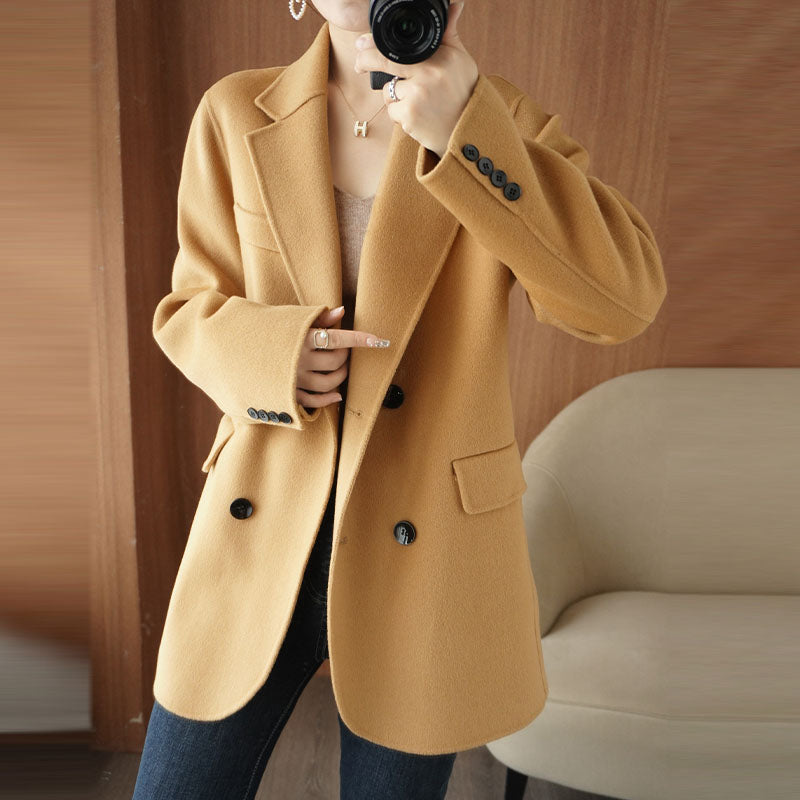 Classic Women's Long Jacket, Cashmere, Thick, Double Sided, Multi functional Fashion, Suitable for Business Fashion
