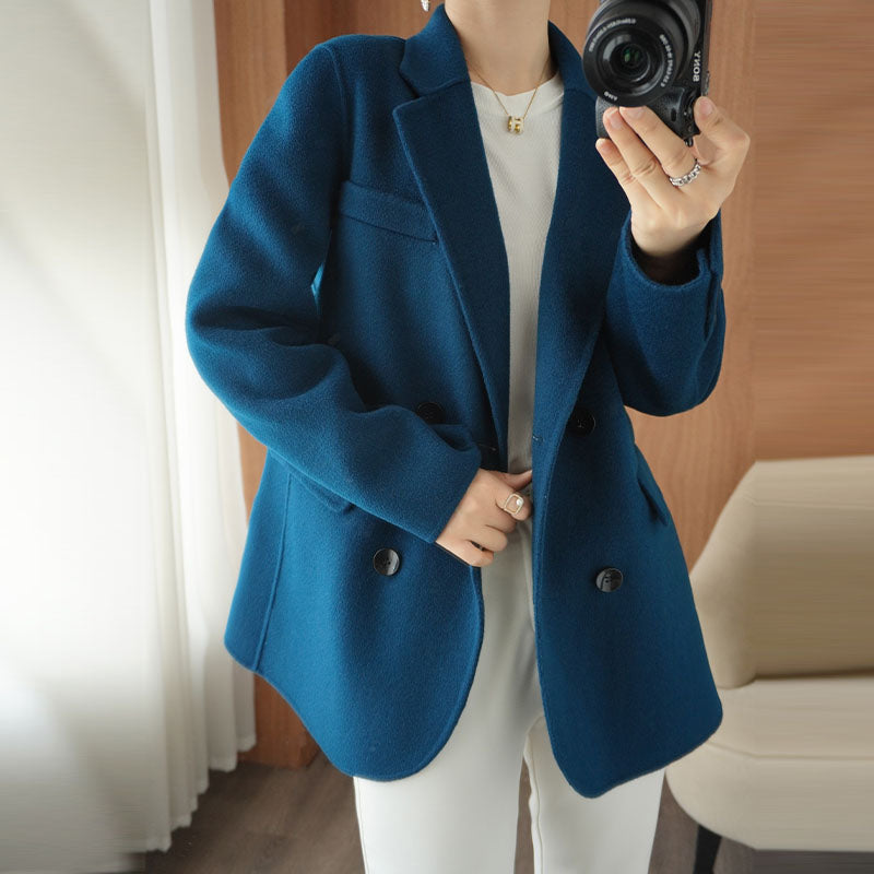 Classic Women's Long Jacket, Cashmere, Thick, Double Sided, Multi functional Fashion, Suitable for Business Fashion