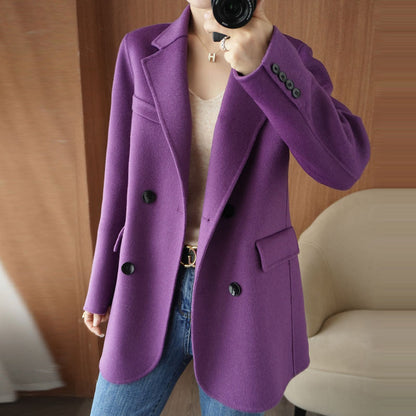 Classic Women's Long Jacket, Cashmere, Thick, Double Sided, Multi functional Fashion, Suitable for Business Fashion