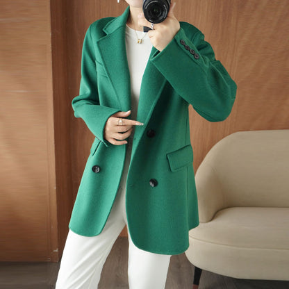 Classic Women's Long Jacket, Cashmere, Thick, Double Sided, Multi functional Fashion, Suitable for Business Fashion