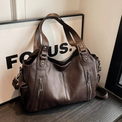 High Quality Contrasting Colors, Soft Interior, Women's Handbags, Fashion Zipper Compartment Shoulder Bags