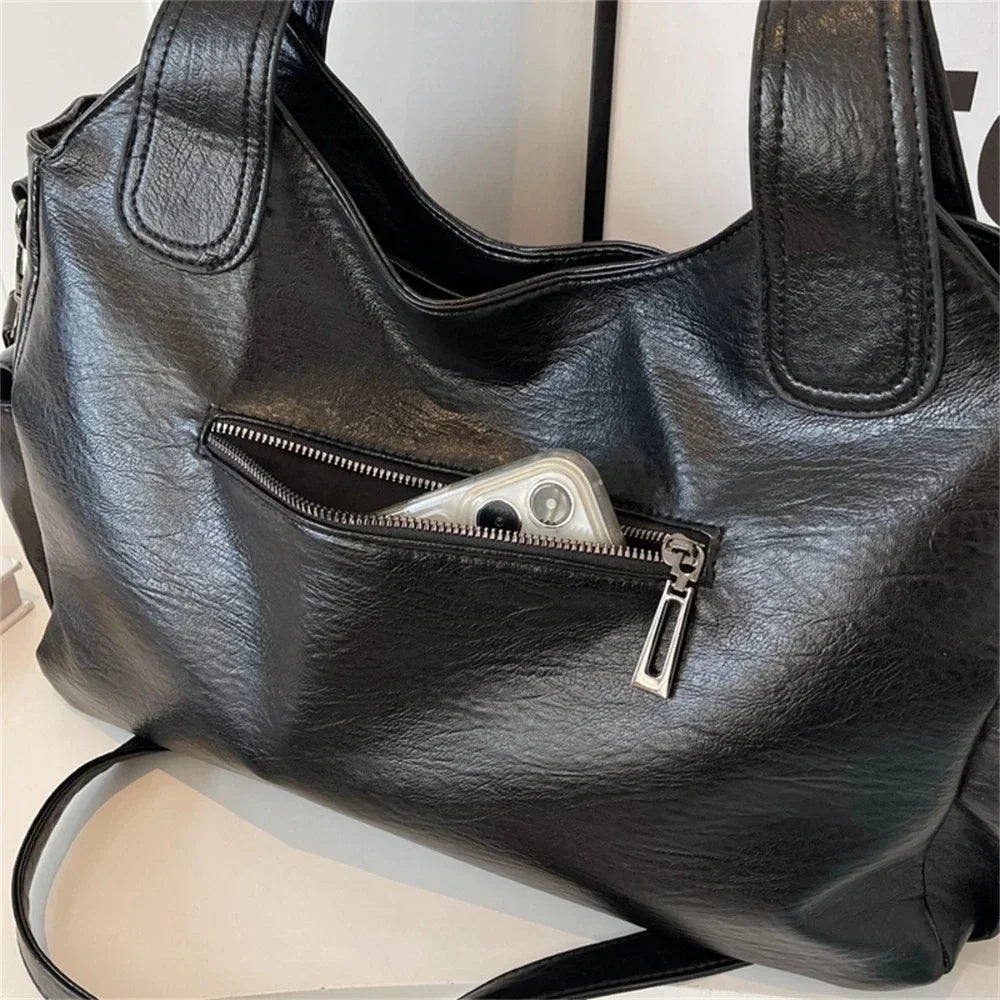 High Quality Contrasting Colors, Soft Interior, Women's Handbags, Fashion Zipper Compartment Shoulder Bags