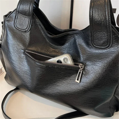 High Quality Contrasting Colors, Soft Interior, Women's Handbags, Fashion Zipper Compartment Shoulder Bags