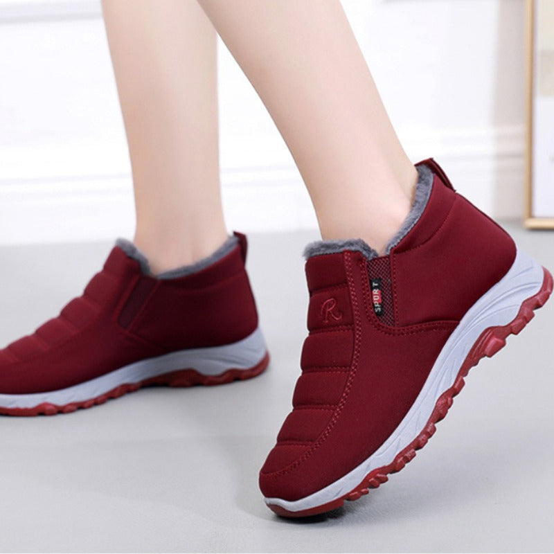 Waterproof Womens Boots Slip On Winter Snow Shoes With Plush Lining Casual Ankle Botas For Women 1