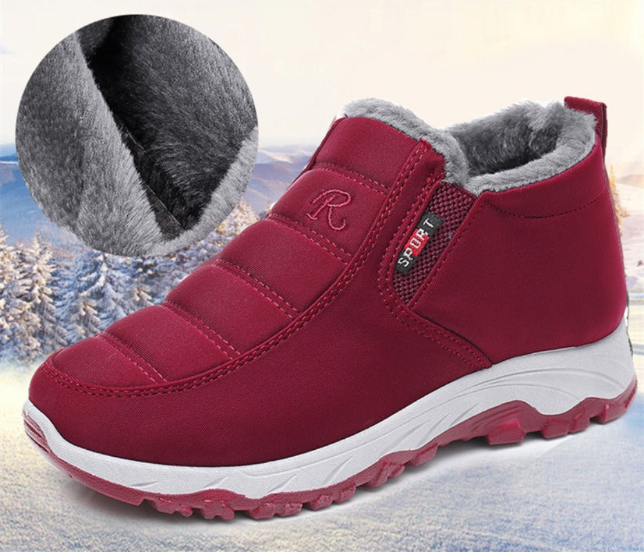 Waterproof Womens Boots Slip On Winter Snow Shoes With Plush Lining Casual Ankle Botas For Women 2