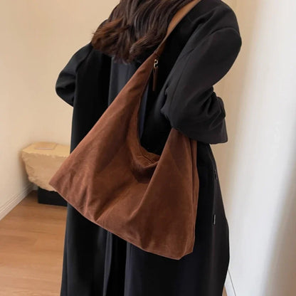 Large Capacity Women Tote Bag Vintage Suede New Fashion Trend Crossbody Bag Autumn Winter Shoulder  2