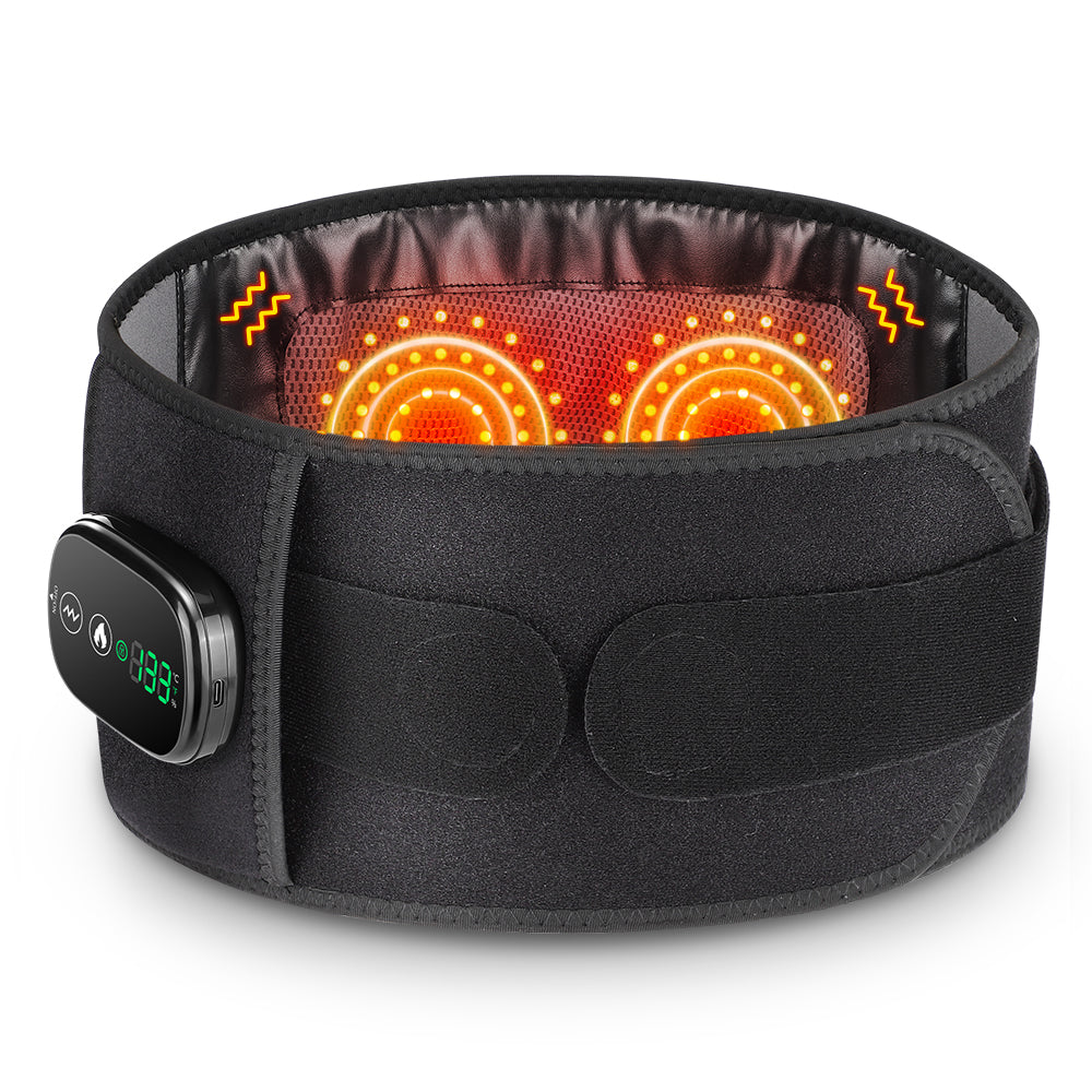 Red Light Hot Compress Waist Support Brace, Heating Vibration Massager Belt, Lumbar Massage Belt for Back Pain Relief