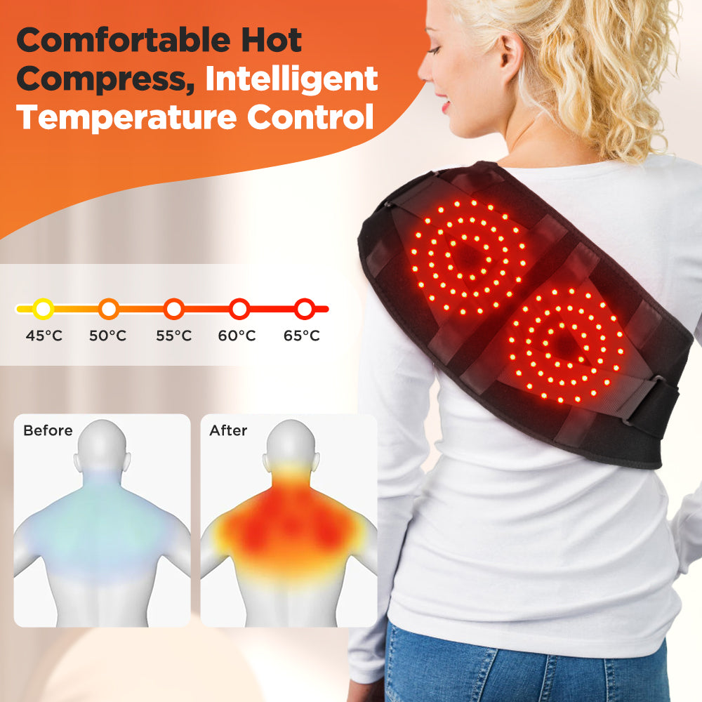 Red Light Hot Compress Waist Support Brace, Heating Vibration Massager Belt, Lumbar Massage Belt for Back Pain Relief