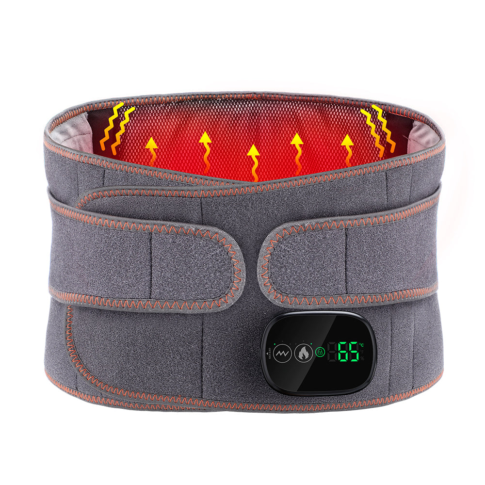 Red Light Hot Compress Waist Support Brace, Heating Vibration Massager Belt, Lumbar Massage Belt for Back Pain Relief