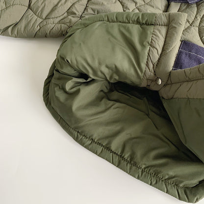 Winter Kids Jacket Boys Denim Patchwork Korean Style Casual CottonPadded Children Clothes Thickened 2