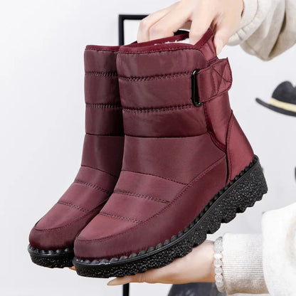 Waterproof Winter Boots For Women Long Plush Faux Fur Snow Boots  Warm Cotton Platform Shoes For St 7