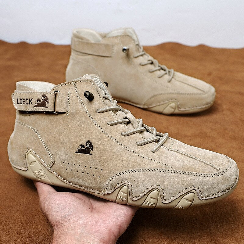 Waterproof Men Boots, Casual Motorcycle Winter Shoes & High Top Sneakers, Premium Luxury Footwear for Cold Weather