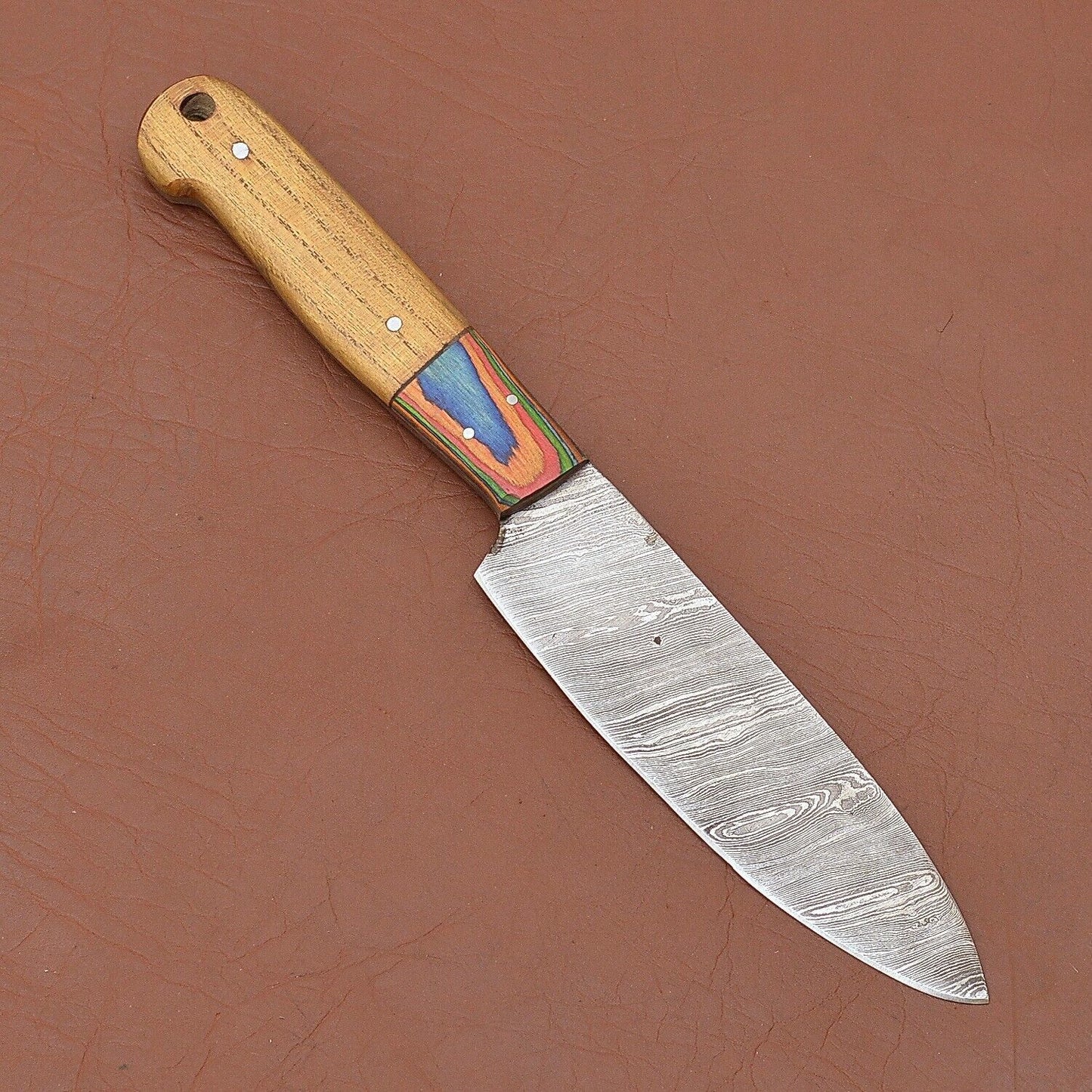 Premium Handmade Damascus Chef Knife 7 Blade With Pakka Wood Handle  Ideal For Outdoor  Kitchen Use 3
