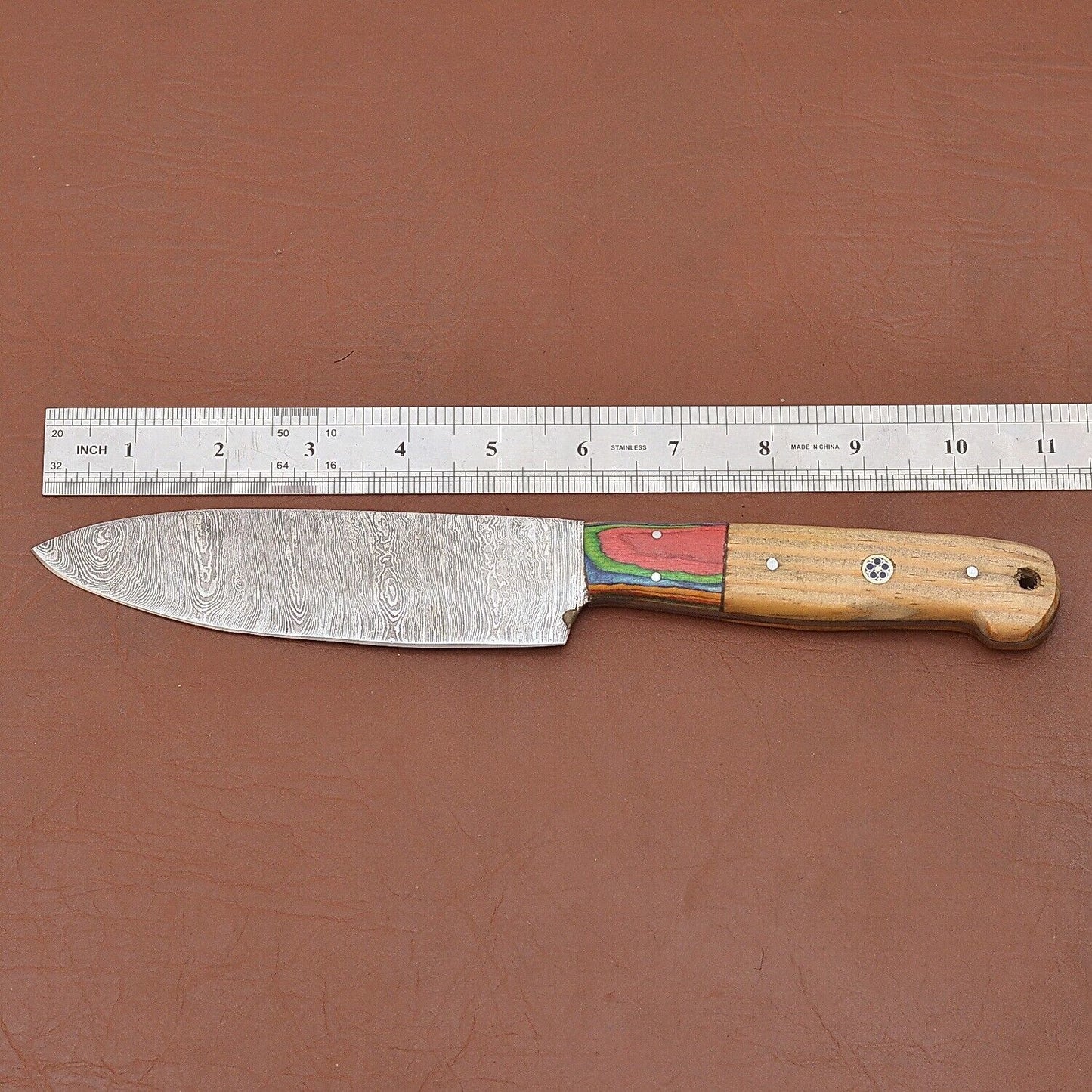 Premium Handmade Damascus Chef Knife 7 Blade With Pakka Wood Handle  Ideal For Outdoor  Kitchen Use 1