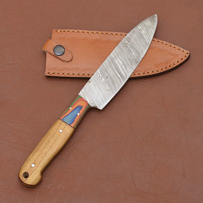 Premium Handmade Damascus Chef Knife 7 Blade With Pakka Wood Handle  Ideal For Outdoor  Kitchen Use 2