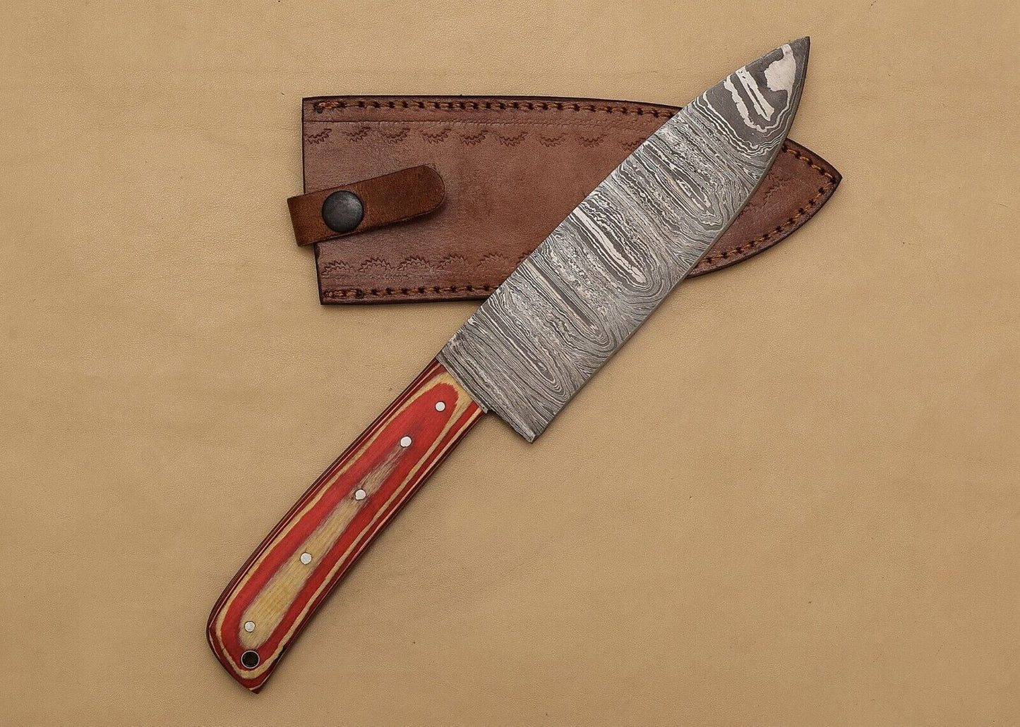 12 Inch Damascus Steel Chef Fillet Knife  Handcrafted With Elegant Pakka Wood Handle 1