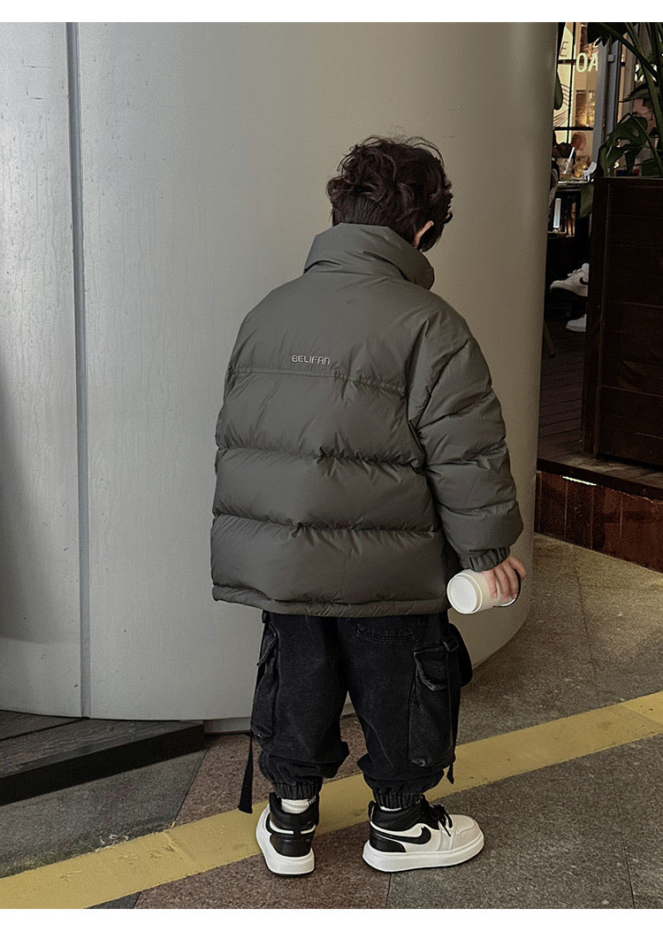 Winter Coat for Boys, Thicken Warm Parka, Windproof Overcoat, Kids Down Cotton Jacket for School