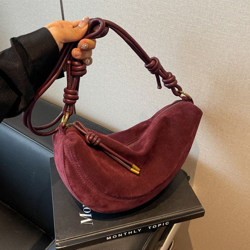Popular Niche Suede, Faux Suede Super, Shoulder Bag for Women, Hot Sale Crossbody, Underarm Dumpling, Sweet Bags