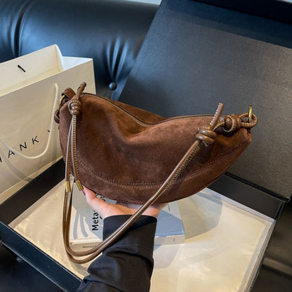 Popular Niche Suede, Faux Suede Super, Shoulder Bag for Women, Hot Sale Crossbody, Underarm Dumpling, Sweet Bags