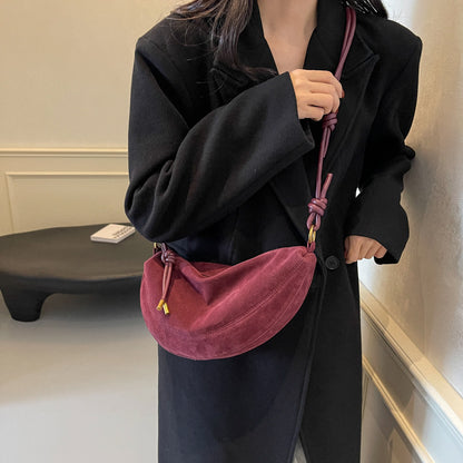 Popular Niche Suede, Faux Suede Super, Shoulder Bag for Women, Hot Sale Crossbody, Underarm Dumpling, Sweet Bags