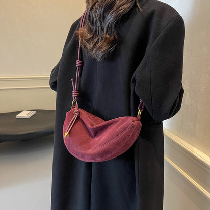 Popular Niche Suede, Faux Suede Super, Shoulder Bag for Women, Hot Sale Crossbody, Underarm Dumpling, Sweet Bags