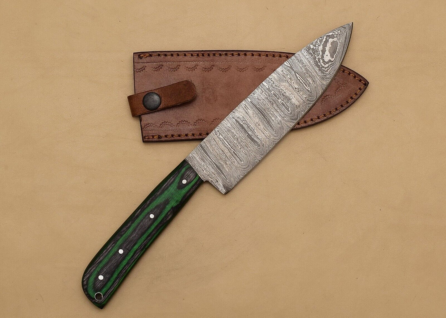 HighQuality Handmade Damascus Steel Knife  7 Fillet Blade  Wooden Grip For Precision Cutting 1