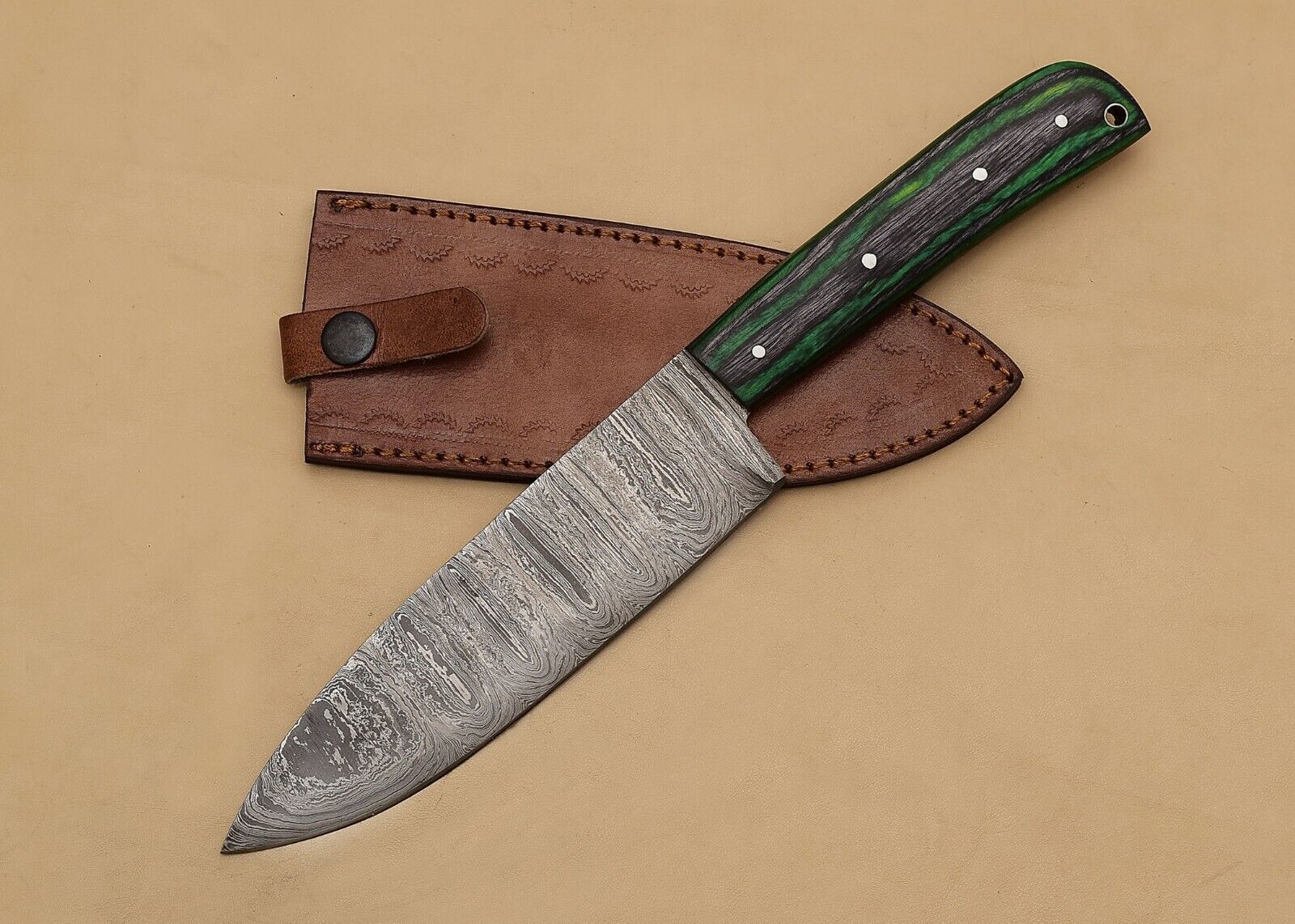 HighQuality Handmade Damascus Steel Knife  7 Fillet Blade  Wooden Grip For Precision Cutting 2