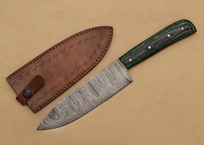 High-Quality Handmade Damascus Steel Knife – 7" Fillet Blade & Wooden Grip for Precision Cutting