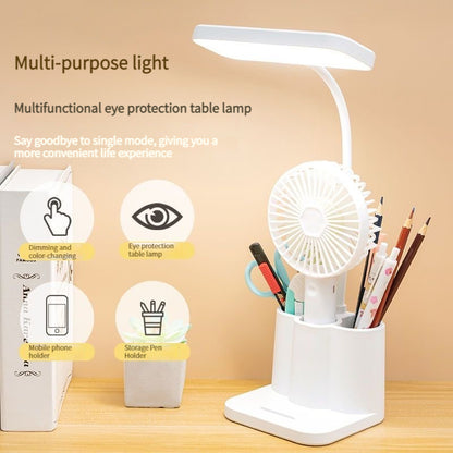 LED Multi Function Pen Holder Desk Lamp, with USB Connection for Phone Charging, Adjustable Brightness