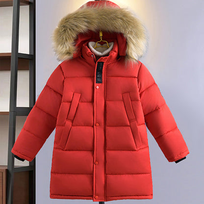 Boys Winter Jacket Thicken Keep Warm Kids Coat Fashion Zipper Hooded Jacket For Teenagers And Boys 3