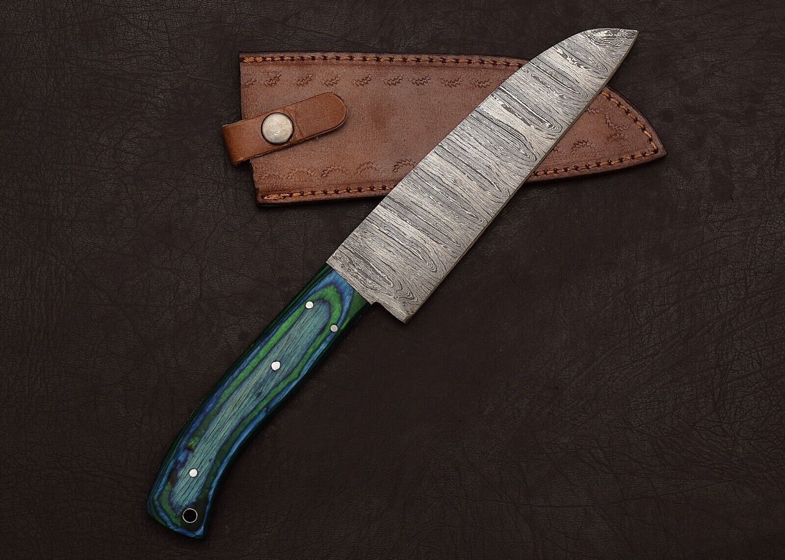 Authentic Custom Handmade Damascus Steel Knife  Perfect For Kitchen Hunting  Camping 1