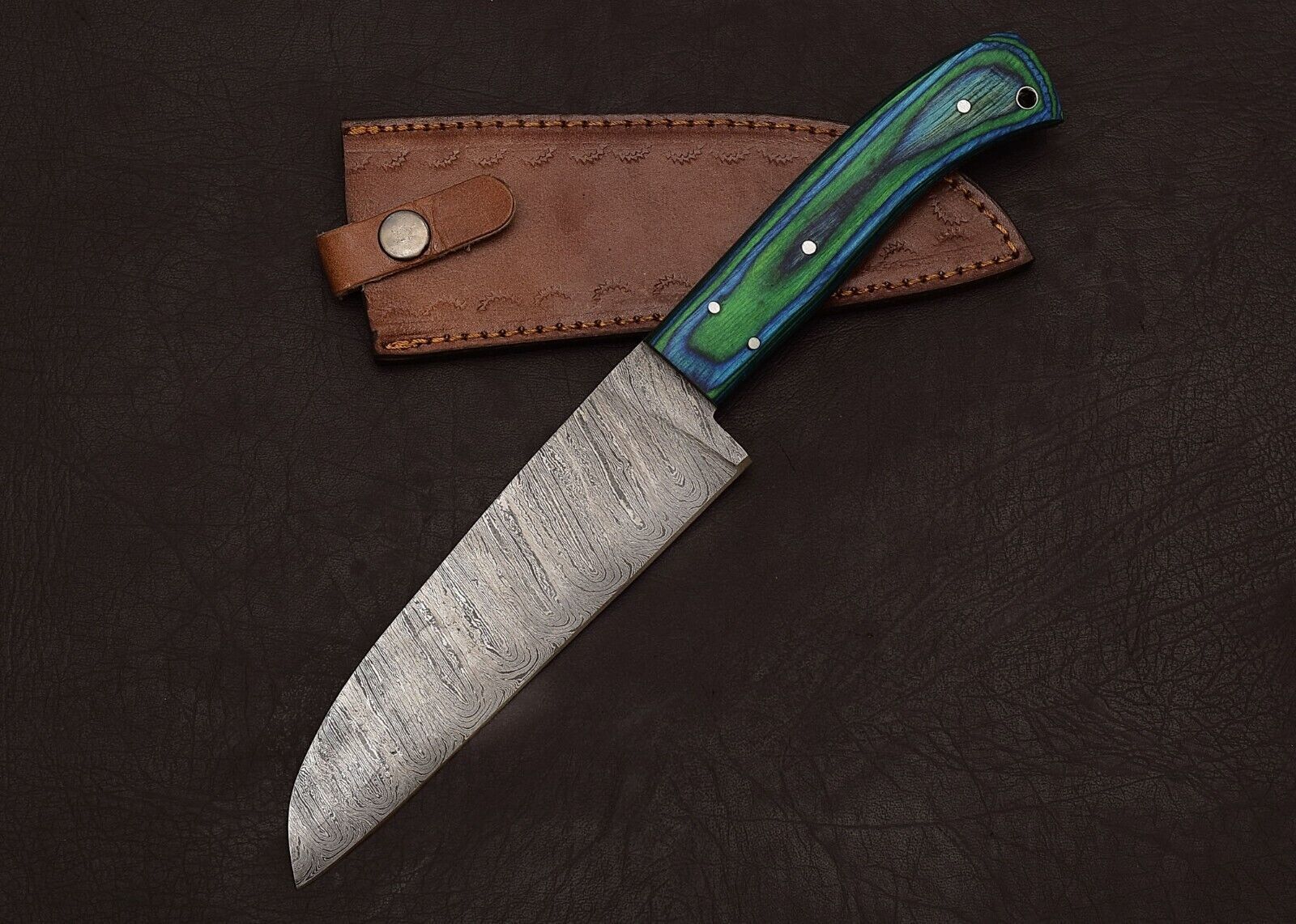 Authentic Custom Handmade Damascus Steel Knife – Perfect for Kitchen, Hunting & Camping