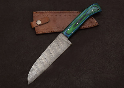 Authentic Custom Handmade Damascus Steel Knife – Perfect for Kitchen, Hunting & Camping
