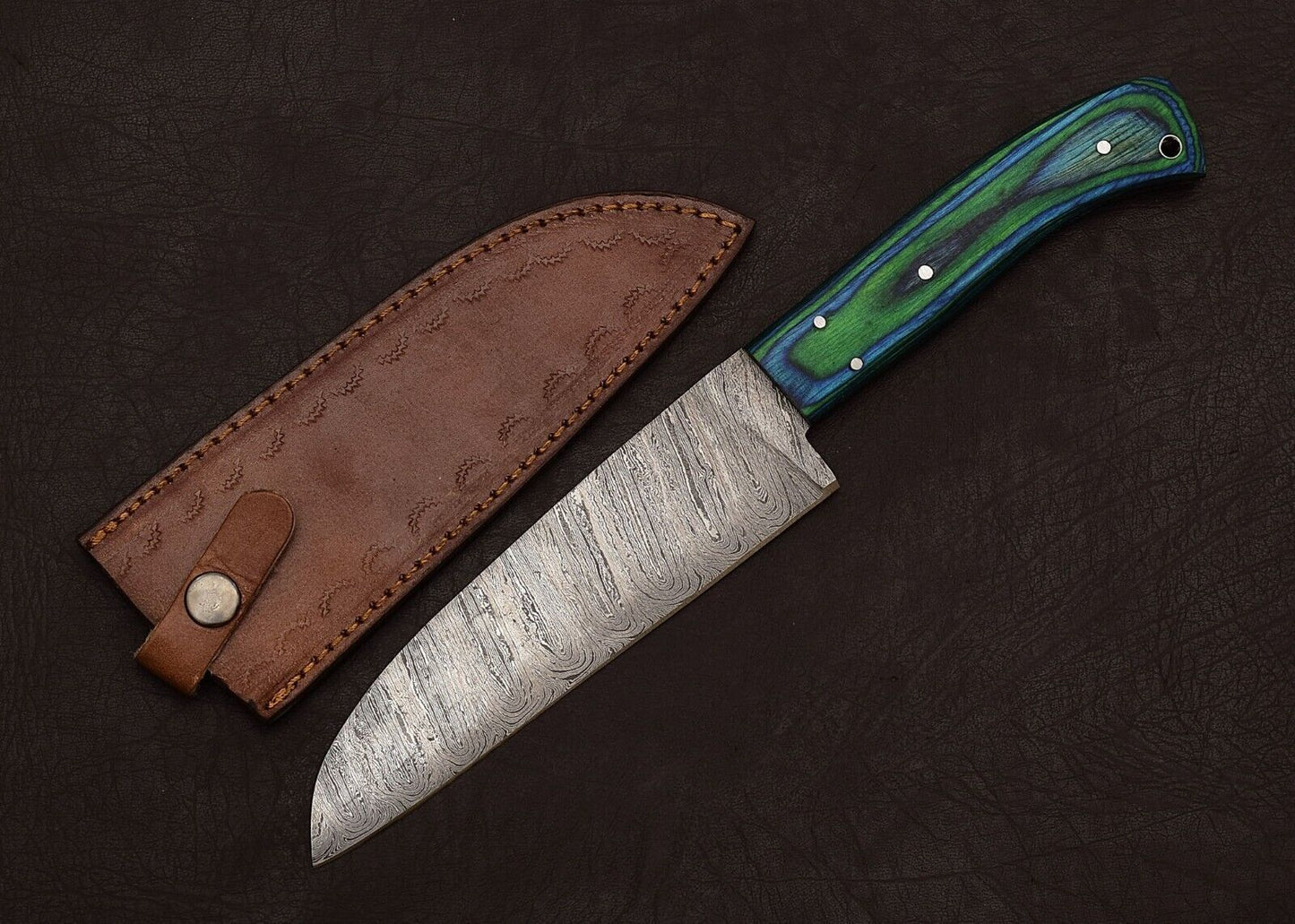 Authentic Custom Handmade Damascus Steel Knife  Perfect For Kitchen Hunting  Camping 2