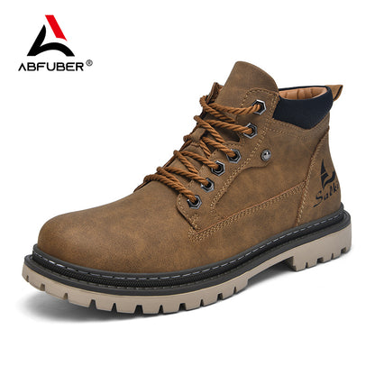 Premium Handmade Men Boots Leather Ankle Winter Shoes For Hiking Outdoor Work  Casual Wear With Ant 5