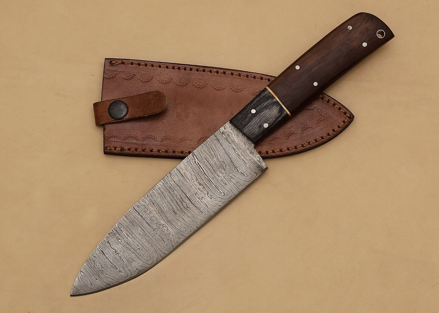 12 Inch Handmade Damascus Chef Knife – Razor Sharp Fillet Blade with Pakka Wood