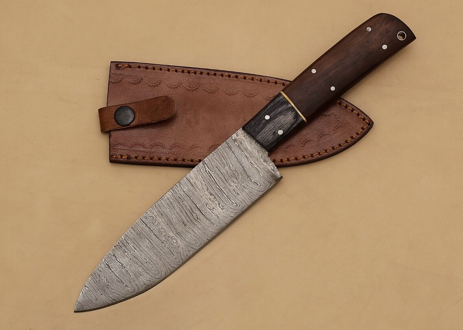 12 Inch Handmade Damascus Chef Knife – Razor Sharp Fillet Blade with Pakka Wood