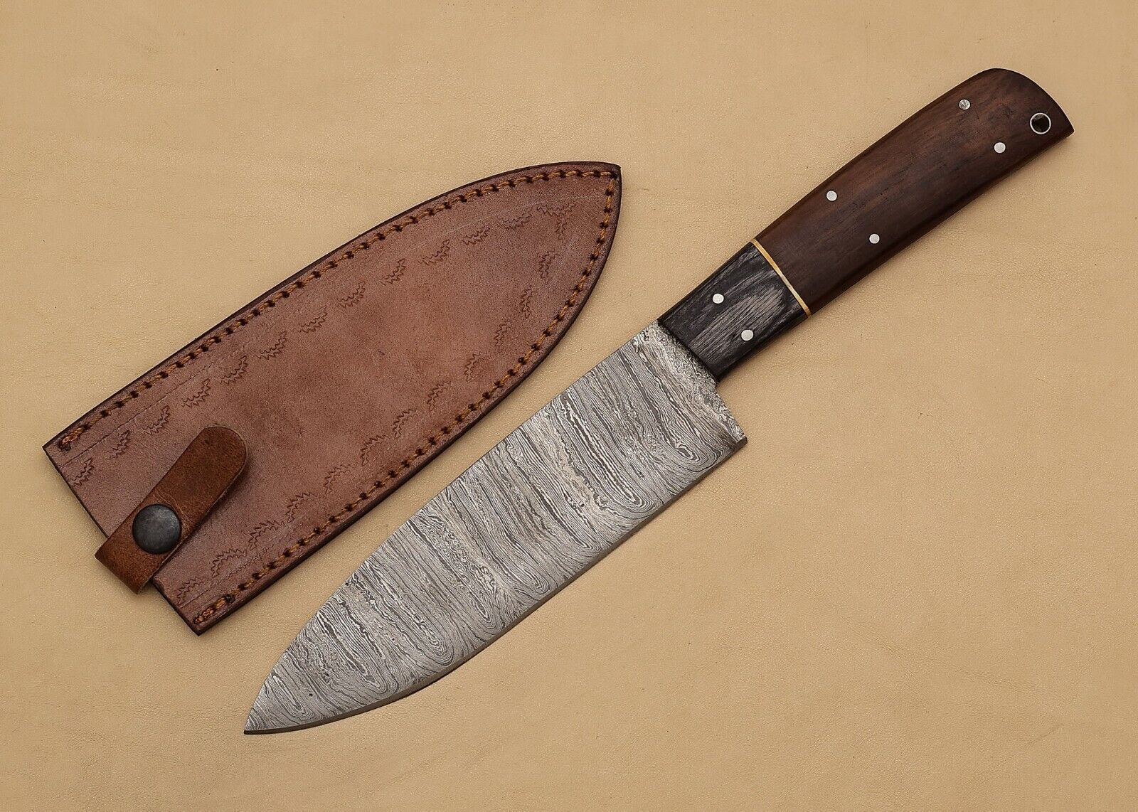 12 Inch Handmade Damascus Chef Knife  Razor Sharp Fillet Blade With Pakka Wood 2