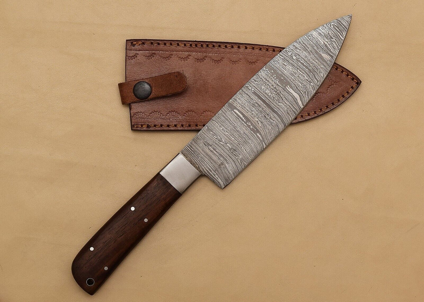 12 Inch Handmade Damascus Chef Knife  Razor Sharp Fillet Blade With Pakka Wood Handle 1