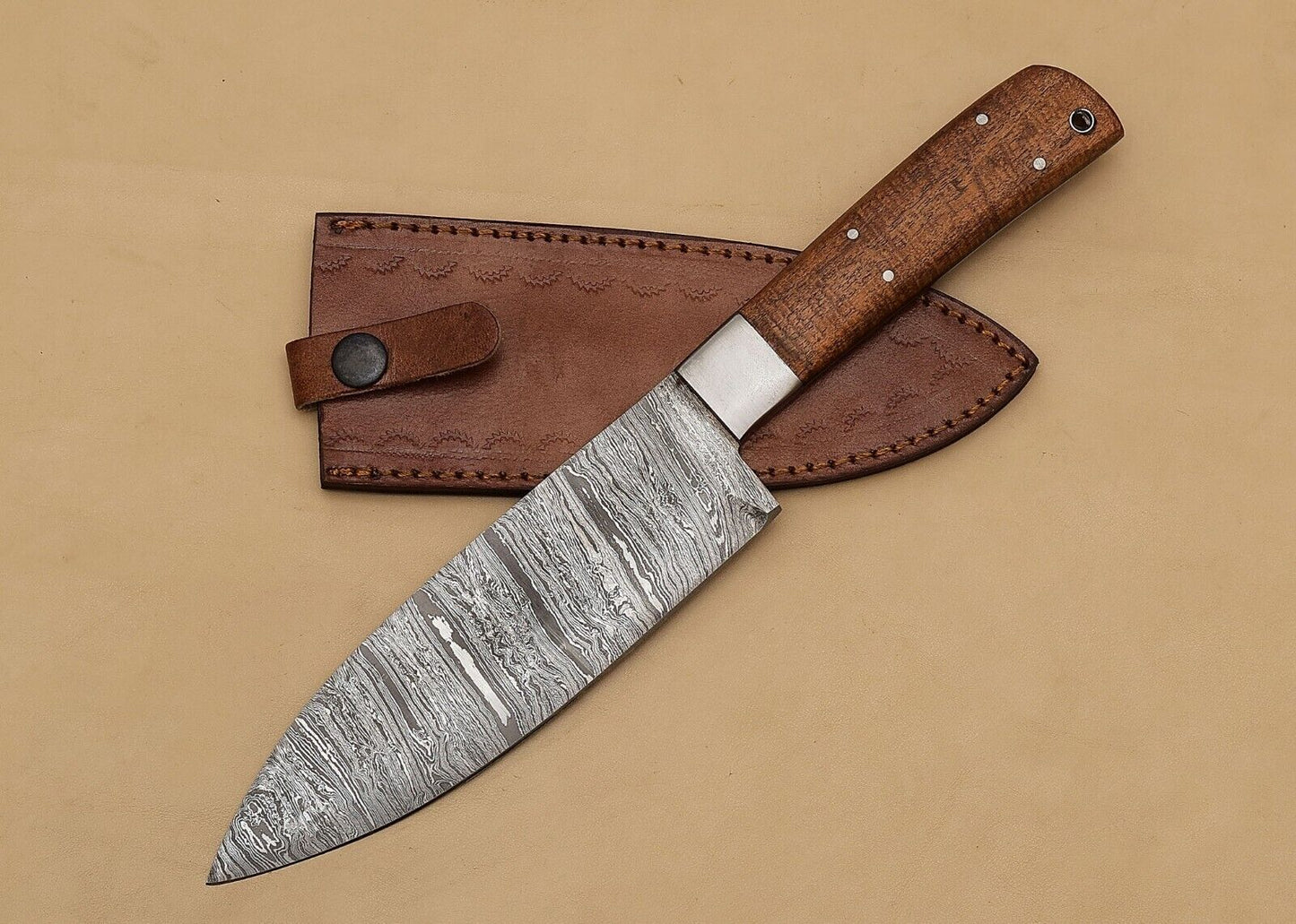 12 Inch Handmade Damascus Chef Knife – Razor Sharp Fillet Blade with Pakka Wood handle