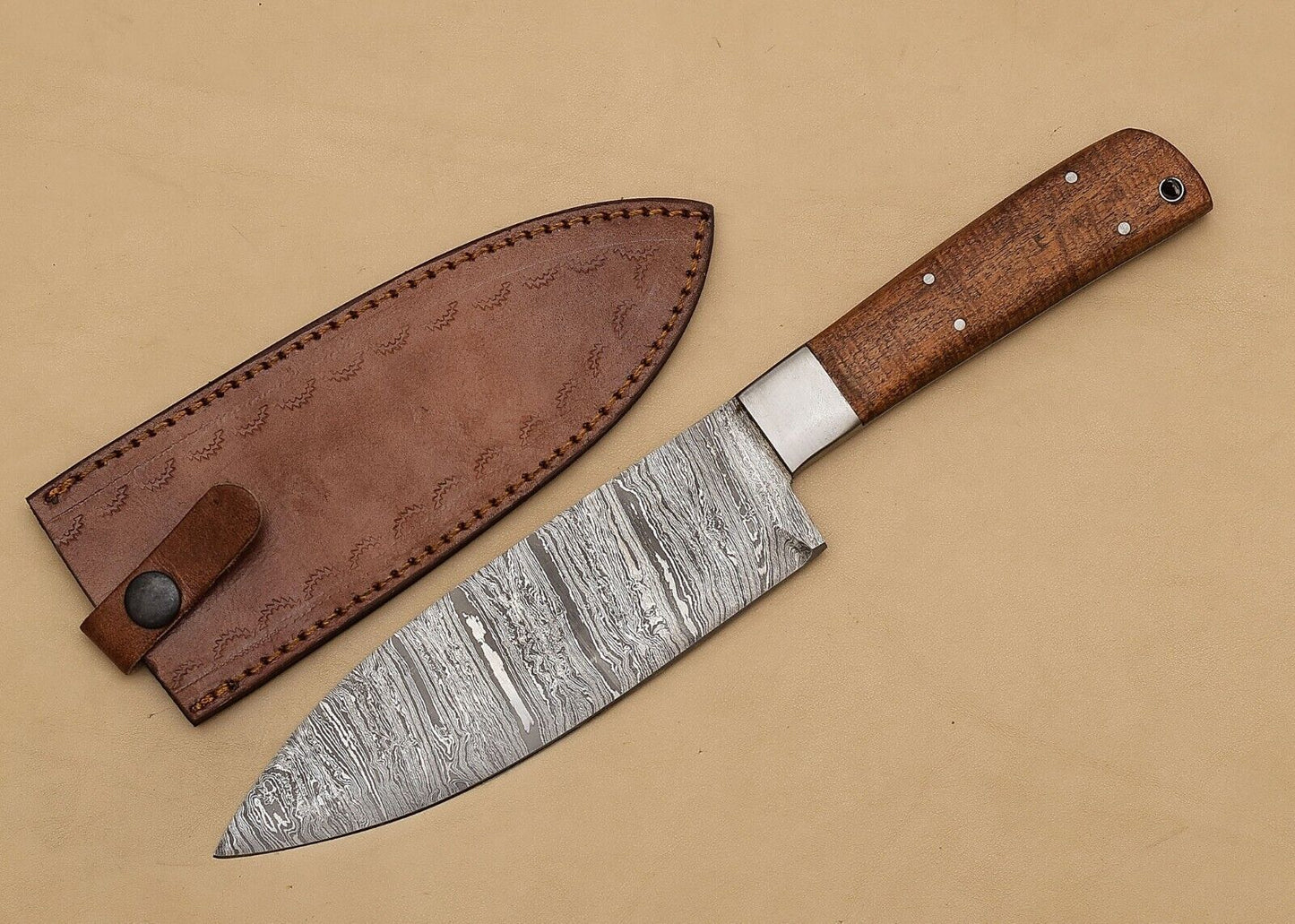 12 Inch Handmade Damascus Chef Knife  Razor Sharp Fillet Blade With Pakka Wood Handle 2