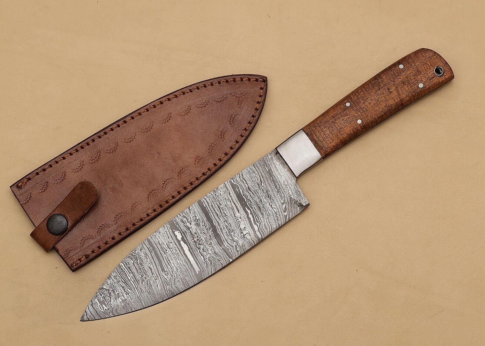 12 Inch Handmade Damascus Chef Knife  Razor Sharp Fillet Blade With Pakka Wood Handle 2