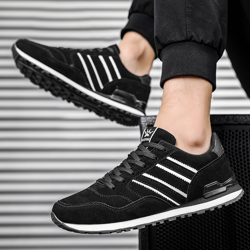 Mens Artificial Leather Casual Shoes Breathable LaceUp Spring Flats  Light Outdoor Sneakers For Eve 2