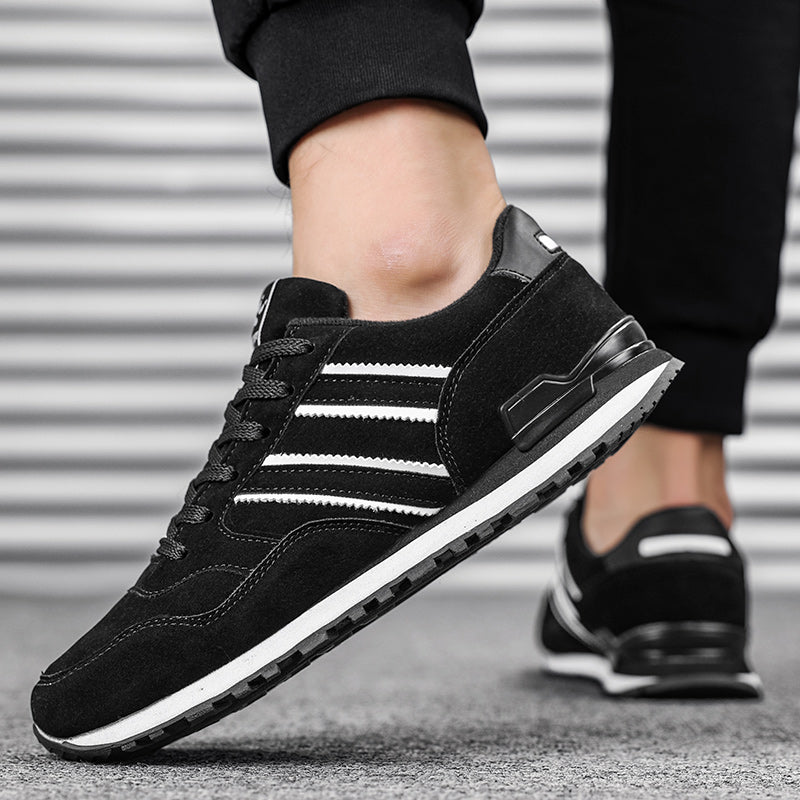 Mens Artificial Leather Casual Shoes, Breathable Lace-Up Spring Flats & Light Outdoor Sneakers for Everyday Comfort